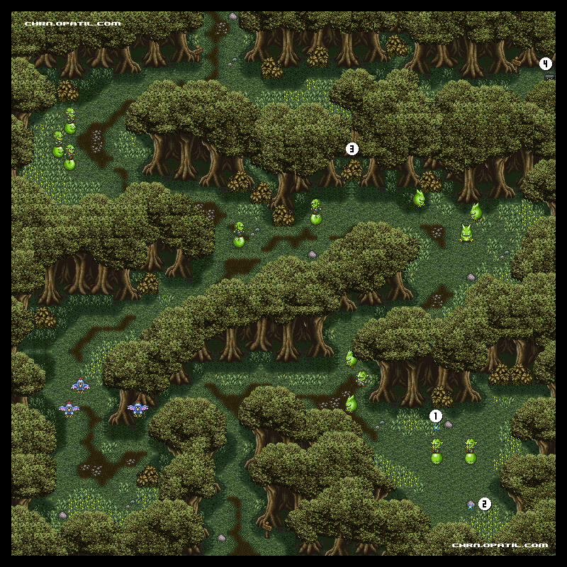 ガルディアの森 マップ画像：クロノ・トリガー 攻略