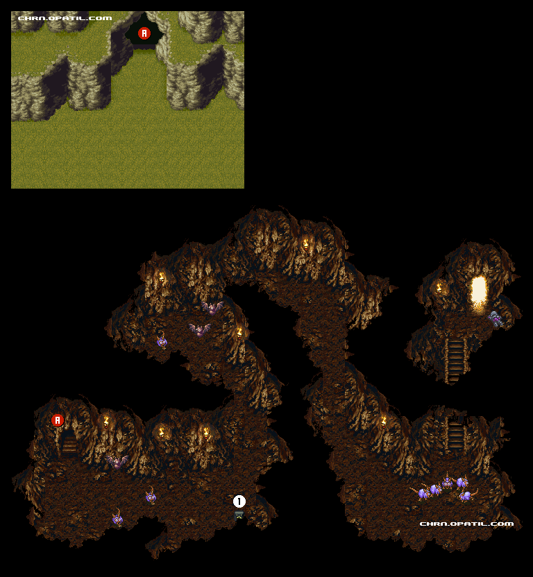 魔岩窟 マップ画像：クロノ・トリガー 攻略